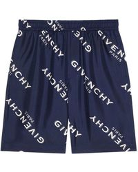 Givenchy - Silk Script Logo Shorts - Lyst