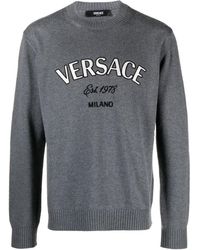 Versace - Embroidery Logo Sweater - Lyst
