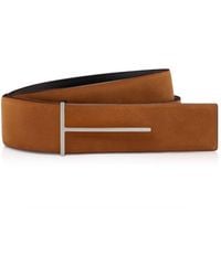 Tom Ford - Nubuck Reversible 38mm T Belt - Lyst