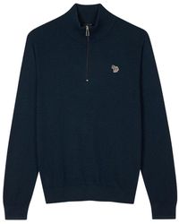 Paul Smith - Ps 1/4 Zip Zebra Sweater - Lyst