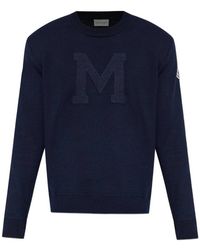 Moncler - M Logo Crewneck Sweater - Lyst