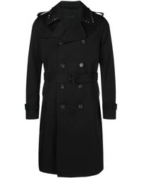Valentino - Black Untitled Stud Trench - Lyst