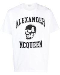 Alexander McQueen - Varsity Branding T-shirt White - Lyst