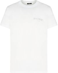 Balmain - Slim Vintage Gel Logo T Shirt - Lyst