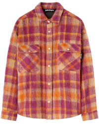 Palm Angels - Brushed Wool Check Overshirt - Lyst