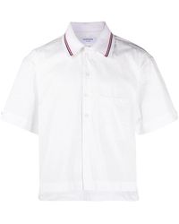 Thom Browne - Knit Collar Rugby Seersucker Shirt - Lyst