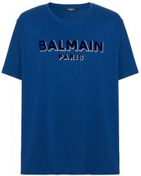 Balmain - Loose Fit Flock & Foil T-shirt - Lyst