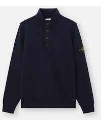 Stone Island - Button Thru 5100040 Sweater - Lyst