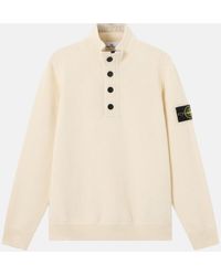 Stone Island - 1/4 Button 5100040 Sweater - Lyst