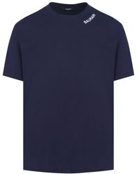 Balmain - Stitch Collar T Shirt Straight Fit - Lyst