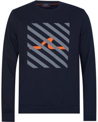 Paul & Shark Stripe Box Print Sweatshirt Navy - Blue