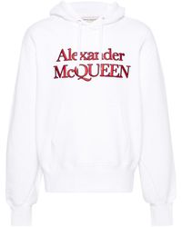 McQueen - Kimono Sleeve Branded Hooded Top - Lyst