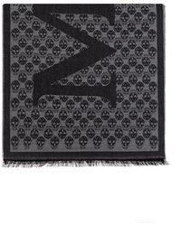 McQueen - Multi Logo 100% Lana Scarf - Lyst