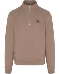 Belstaff - Patch Logo 1/4 Zip Sweatshirt - Lyst