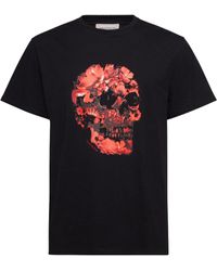 Alexander McQueen - Wax Flower Skull Printed T Shirt - Lyst