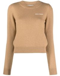 Palm Angels - Womens Classic Logo Sweater Beige - Lyst