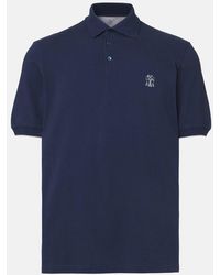 Brunello Cucinelli - Branded Cotton Polo Shirt - Lyst