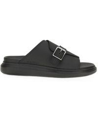 McQueen - Buckle Leather Sandal - Lyst