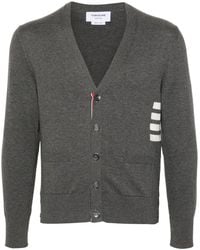Thom Browne - Intarsia 4 Bar Cotton Cardigan - Lyst