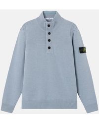 Stone Island - 1/4 Button 5100040 Sweater - Lyst