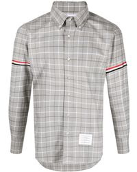 Thom Browne - Straight Fit Tattersall Check Cotton Shirt - Lyst