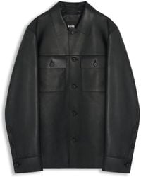 BOSS - C Malid Leather Jacket - Lyst