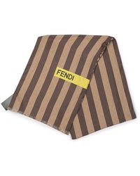 Fendi - Woven Logo Scarf Colour: Black - Lyst