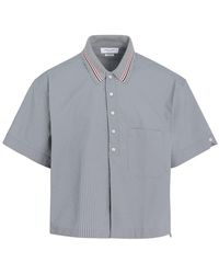 Thom Browne - Knit Collar Rugby Seersucker Shirt - Lyst