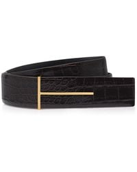 Tom Ford - Printed Croc Reversible Belt - Lyst