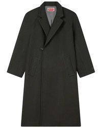 KENZO - Virgin Wool Wrap Coat - Lyst
