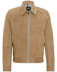 BOSS - Malbano 4 Leather Jacket - Lyst