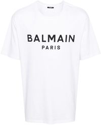 Balmain - Print T Shirt Straight Fit - Lyst