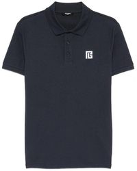 Balmain - Embroidered Ps Piquet Polo - Lyst