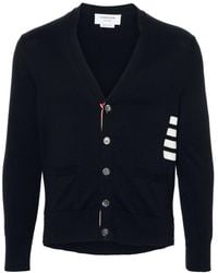 Thom Browne - Intarsia 4 Bar Cotton Cardigan - Lyst
