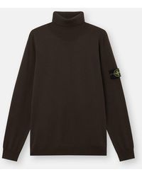 Stone Island - Wool 5100025 T Neck Sweater - Lyst