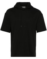 Emporio Armani - Jersey Short Sleeve Hooded Top - Lyst