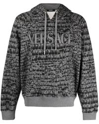Versace - All Over Branding Hooded Top - Lyst
