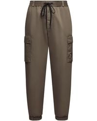 Moncler - Cuffed Nylon Trousers Khaki - Lyst