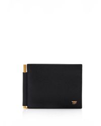 Tom Ford - Small Grain Leather T Line Clip Wallet - Lyst