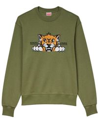 KENZO - Happy Tiger Embroidered Slim Sweatshirt - Lyst
