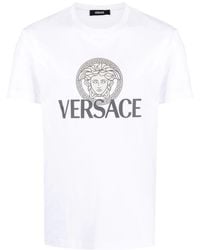 Versace - Medusa Compact Cotton T Shirt - Lyst