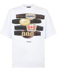 DSquared² - Iconique Belt Loose Fit Tee - Lyst