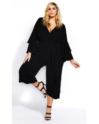 City Chic Sweet Sleeve Jumpsuit - Black