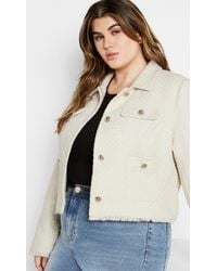 City Chic - Plus Size Amira Jacket Cream - Lyst