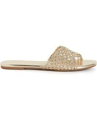 City Chic - Plus Size Wide Fit Slide Weave Flat - Lyst