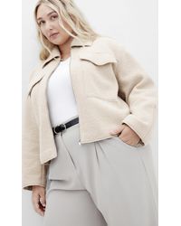City Chic - Plus Size Boucle Zip Front Jacket - Lyst