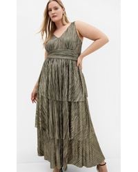City Chic - Plus Size Glamour Metallic Tier Dress - Lyst