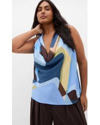 City Chic - Plus Size Chloe Print Cowl Neck Top - Lyst