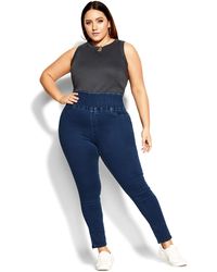 City Chic Pared Back Jegging - Blue