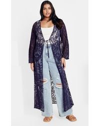 City Chic - Plus Size Pretty Thing Duster Jacket - Lyst